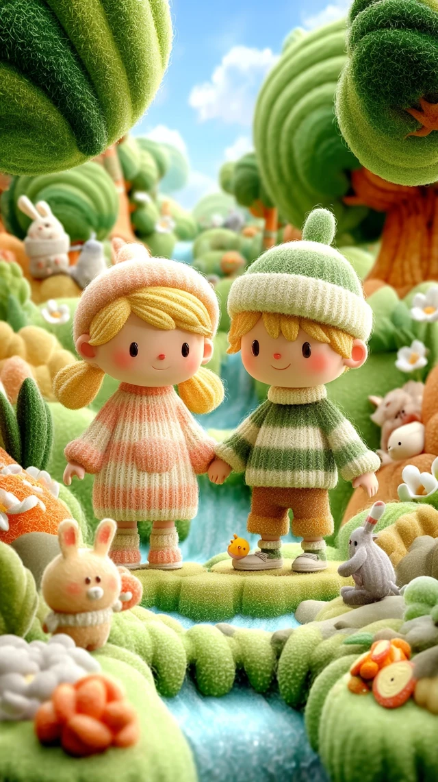 Cute 3D Cartoon Picnic in the Park