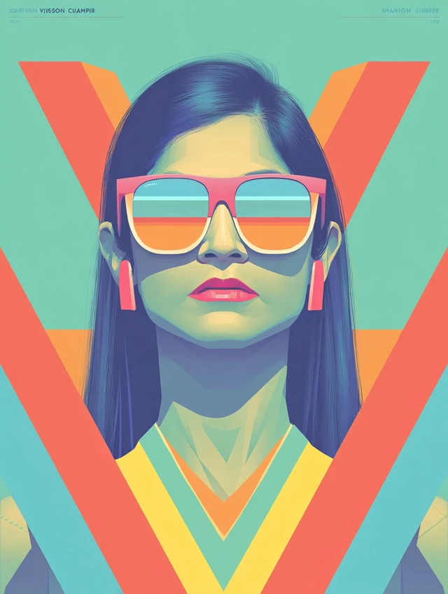Modern Portrait Neon Sunglasses Fashion Forward