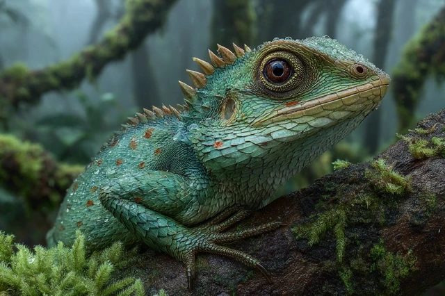 Chameleon in Rainforest Macro Photography