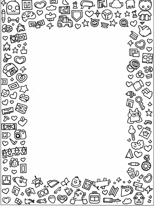 Pixel Art Coloring Page Game Icons Frame