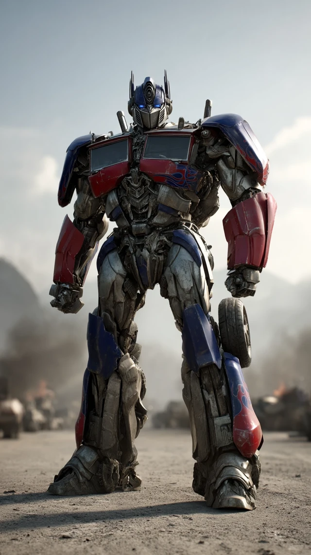 Optimus Prime in Battle: Transformers Movie Art