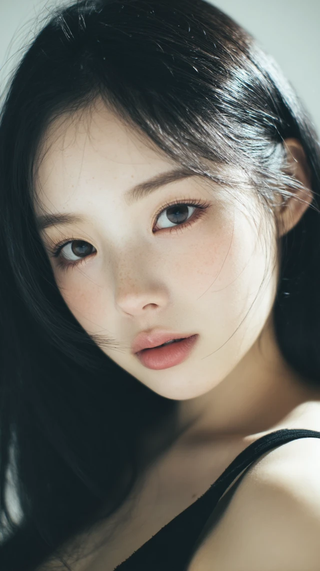 Beautiful Korean Girl Portrait - Flawless Skin and Gentle Eyes