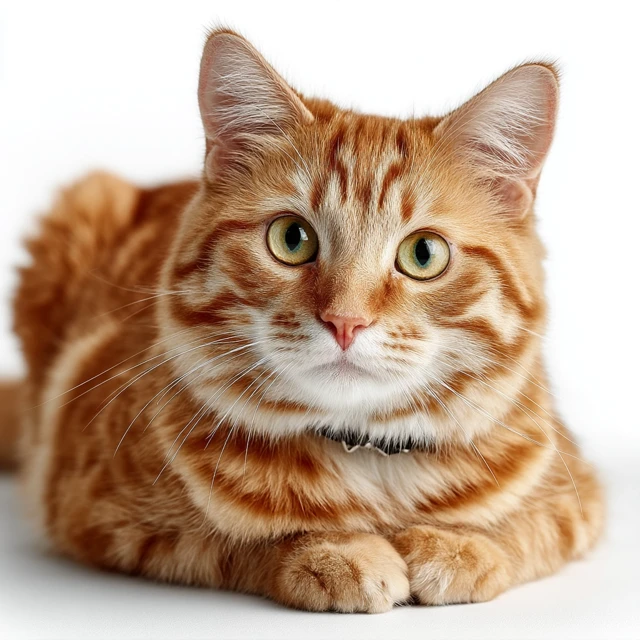 Ginger Cat on White Background