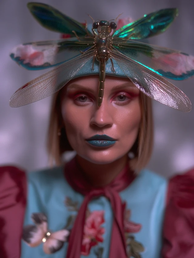 Girl with Dragonfly Hat Portrait Photography