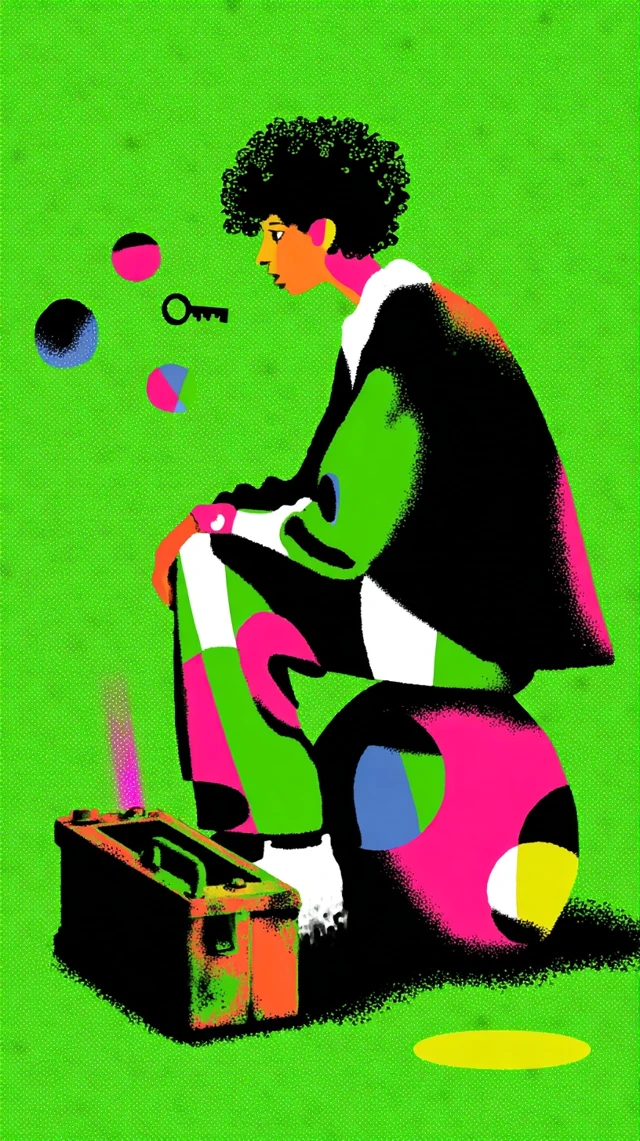 Woman and Toolbox Pop Art