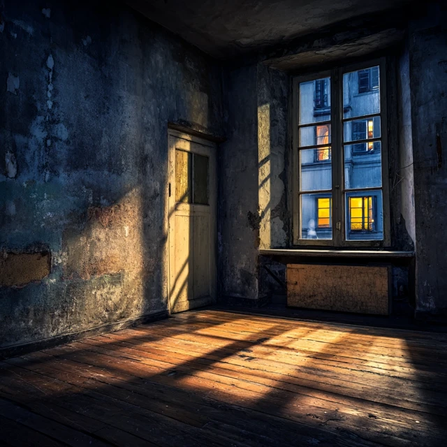 Empty French Apartment Late Afternoon Light