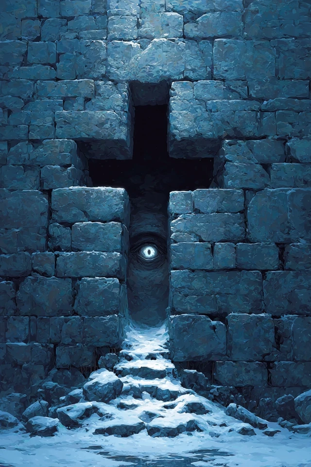Dark Fantasy Horror Fortress Wall Illustration