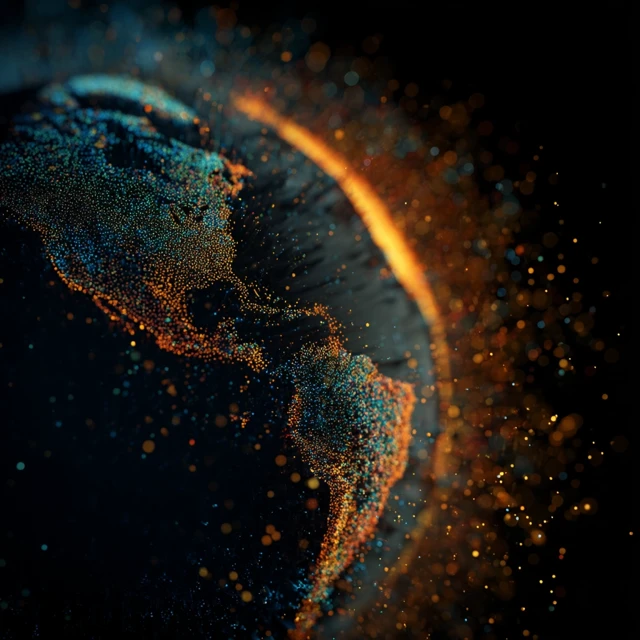 Earth From Space Pointillism View 4K