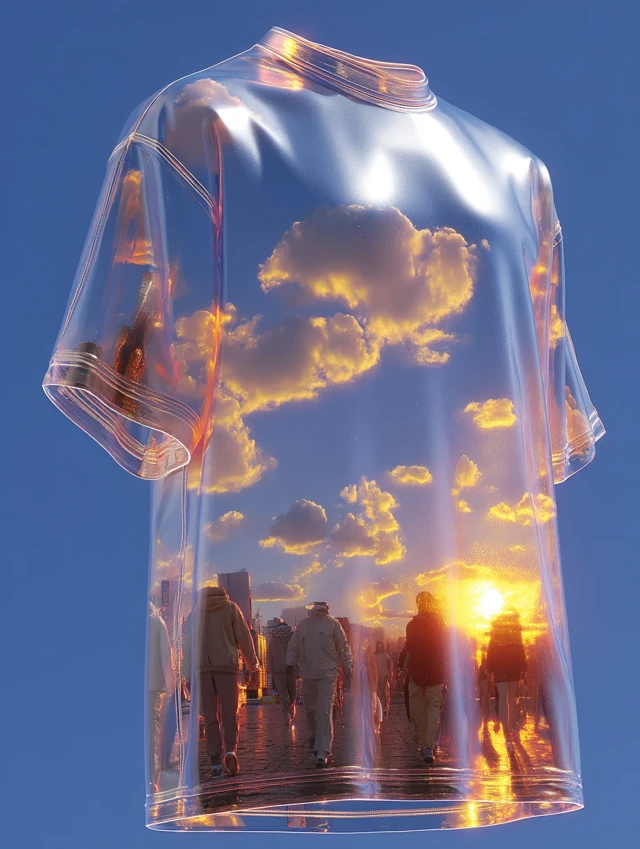 3D Breathing T-Shirt: Blue Sky Design
