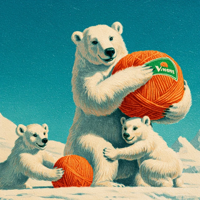 Vintage Polar Bear Yarn Advertisement