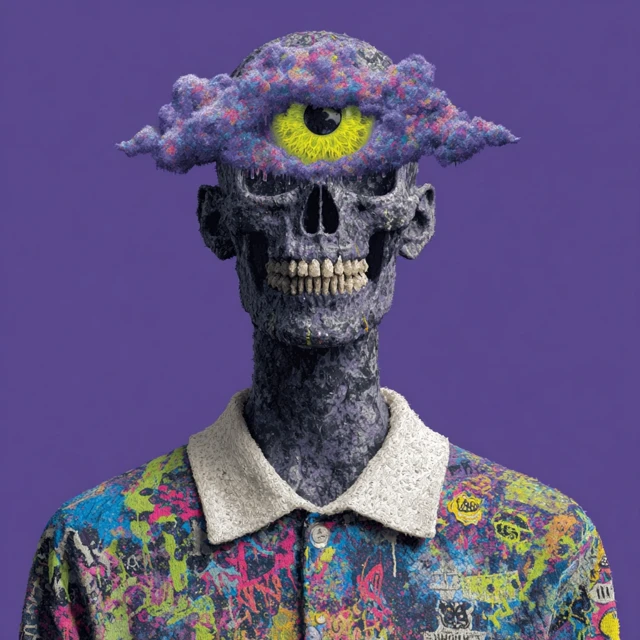Funky Skull Artwork Artsy Cover Design
