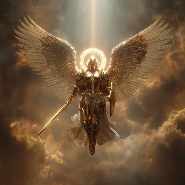 Majestic Archangel Descending From Heaven