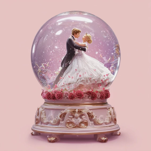 Romantic Snowglobe Couple Dancing Wedding