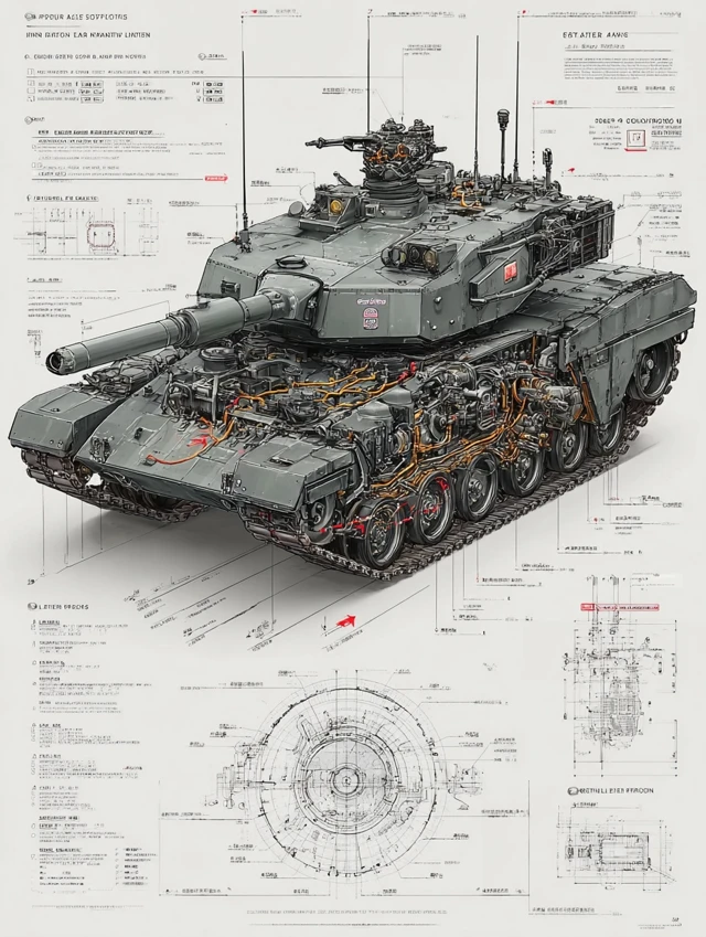 K2 Black Panther Tank Technical Concept Sketch