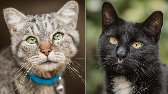 Two Cats Whiskers and Boots Detailed Cat Portraits