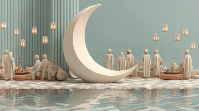 Eid Evening Celebration Serene Festive Scene