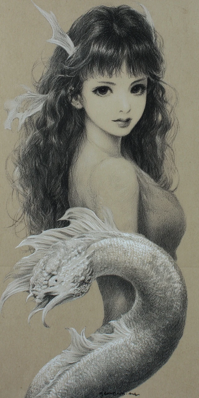 Anime Girl with Snake Illustration
