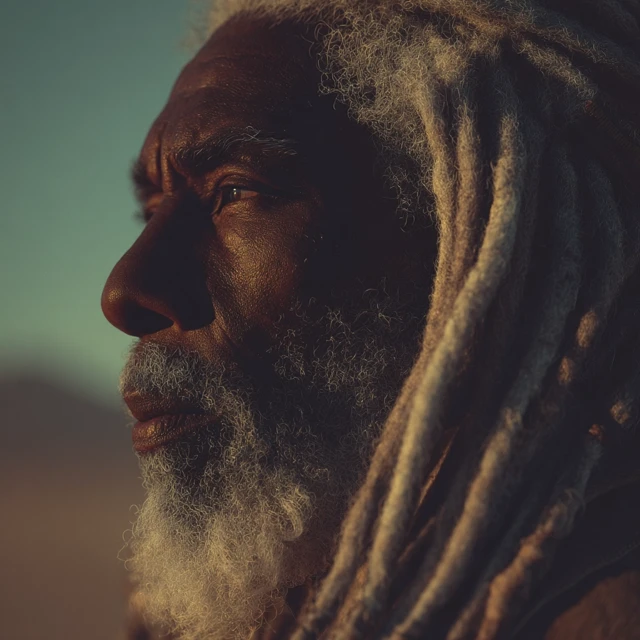 Senegalese Man with Dreadlocks in the Desert