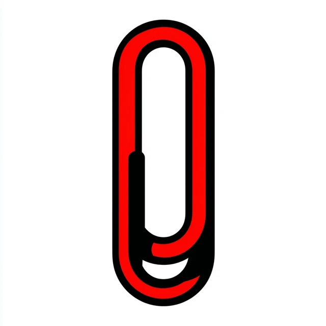 Paperclip Icon Simple Modern Vector Design