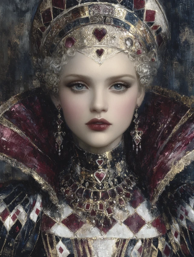 Queen of Hearts Portrait Alice in Wonderland Art