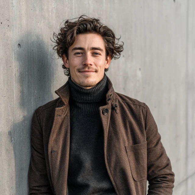 Stylish Dutch Man Portrait Confident Smile Modern Fashion