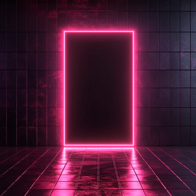 Neon Nightclub Flyer Background Modern Interior
