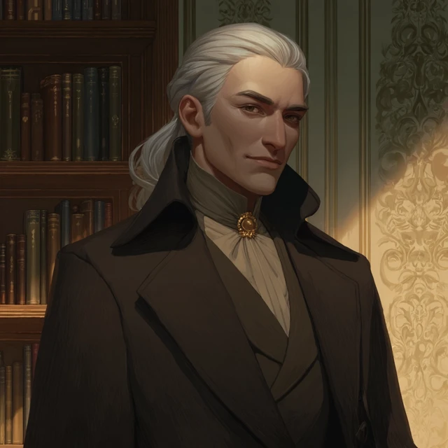 Elegant Scholar Portrait Anime Style