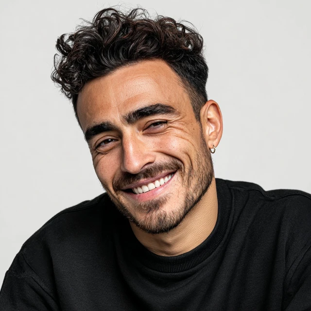Handsome Turkish Man Smiling Portrait Closeup