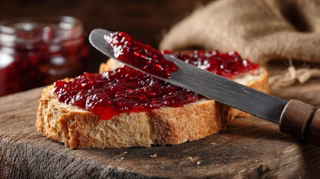 Bread with Jam Spreading Delicious Food Photography
