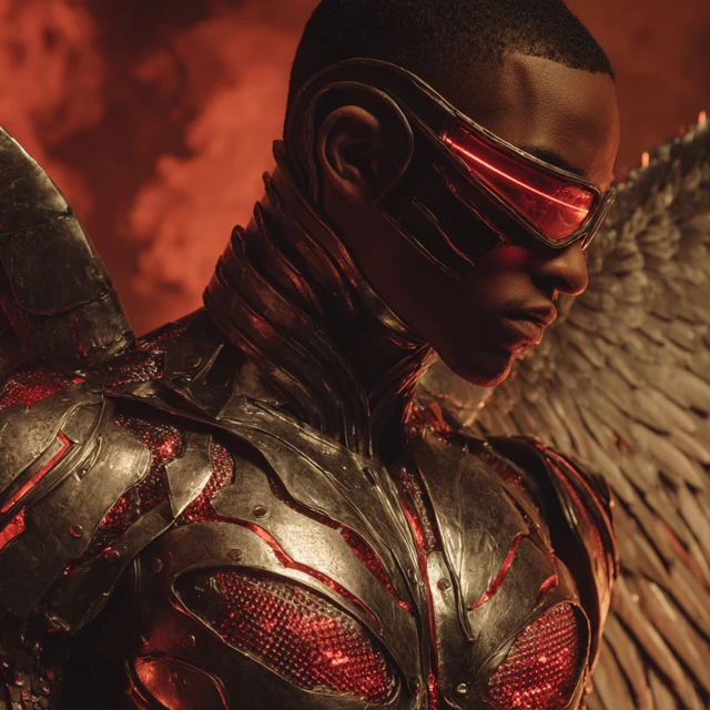 Afrofuturistic Superhero Phoenix Rising Metal Armor