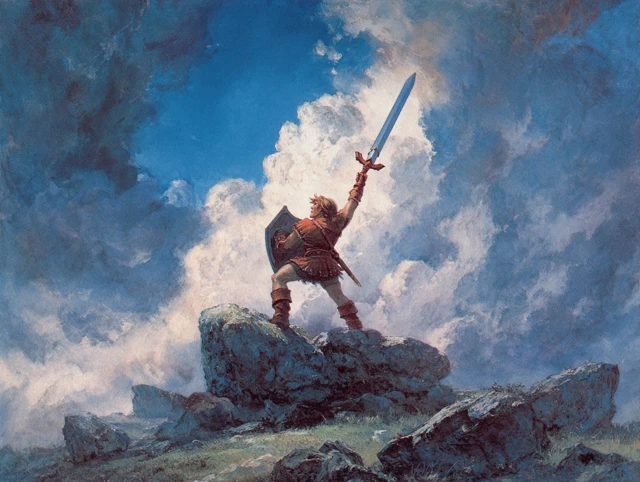 Link Hero of Time Master Sword Frank Frazetta