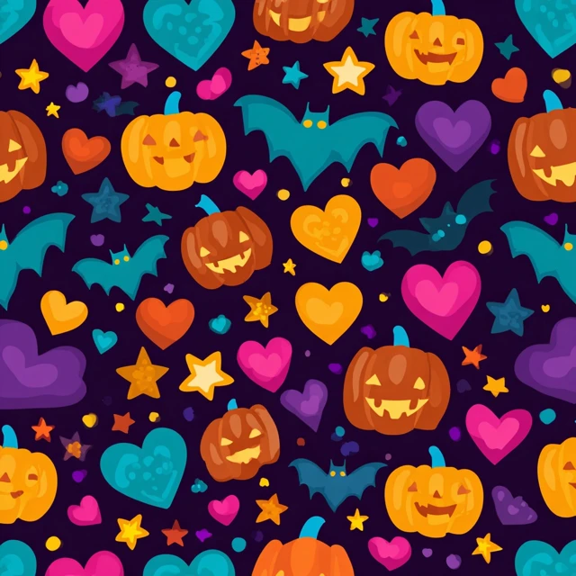 Halloween and Valentines Holiday Pattern