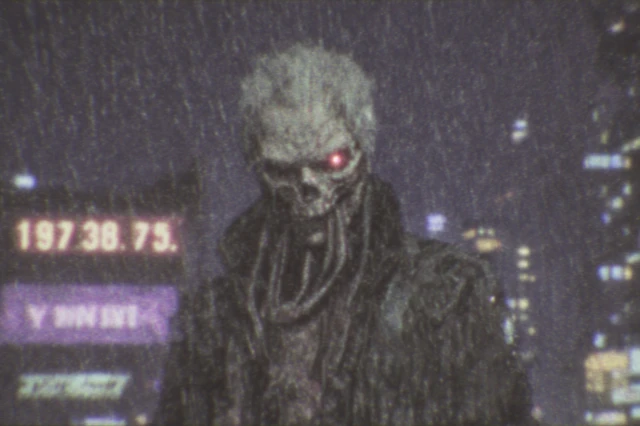 Cyberpunk Dystopia Man with Glowing Eye