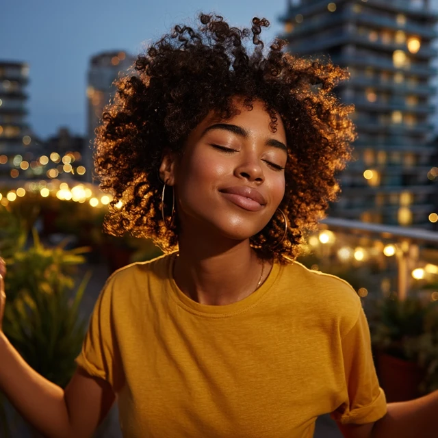 Joyful Woman Dancing at Sunset Cinematic Photography