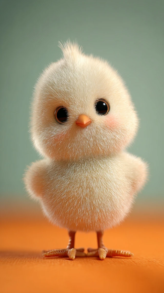 Cute 3D Rendering of a Baby Chick