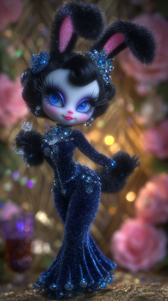 Gothic Bunny Lounge Singer Art Deco Glamour