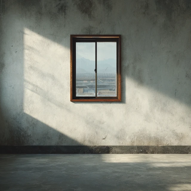 Anime Cement Wall with Window