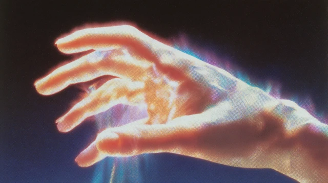 Glowing Hand in Space