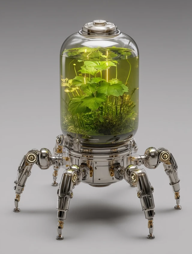 Futuristic Robotic Botanical Device - Hyperrealistic Design