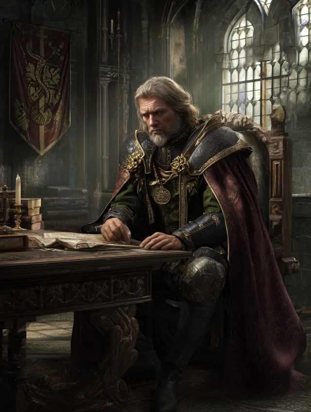 Medieval Lord Portrait Realistic Digital Art