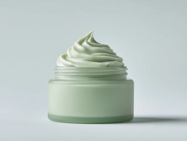 Sage Green Cosmetic Jar Product Shot