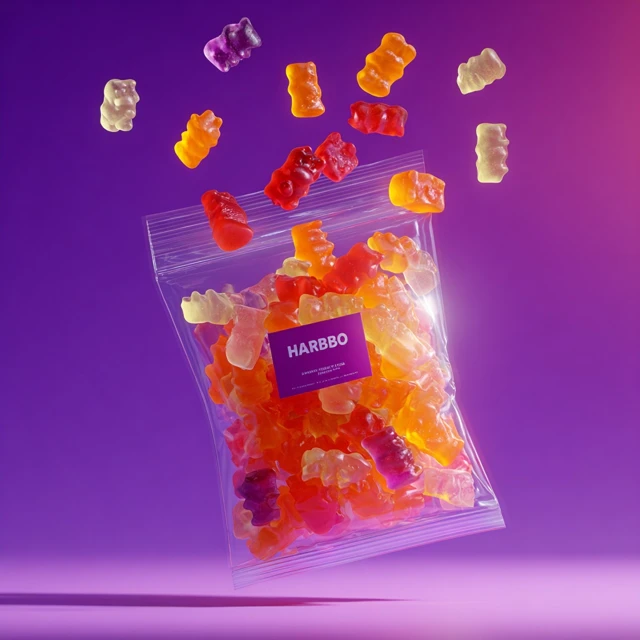 Gummy Bears in a Bag Product Photography