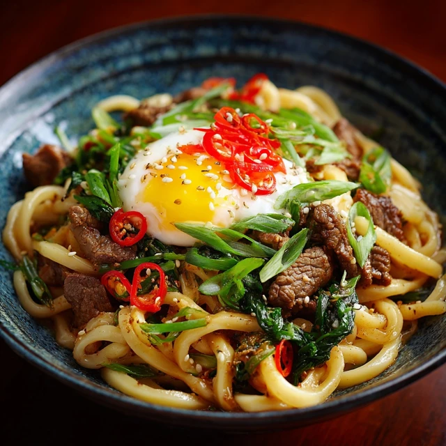 Beef Udon Noodles with Egg A Delicious Japanese Dish