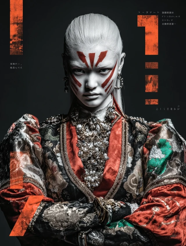 Androgynous Model Kefka Palazzo Inspired Japanese Movie Poster