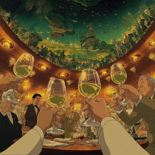 Wine Party Celebration Anime Art