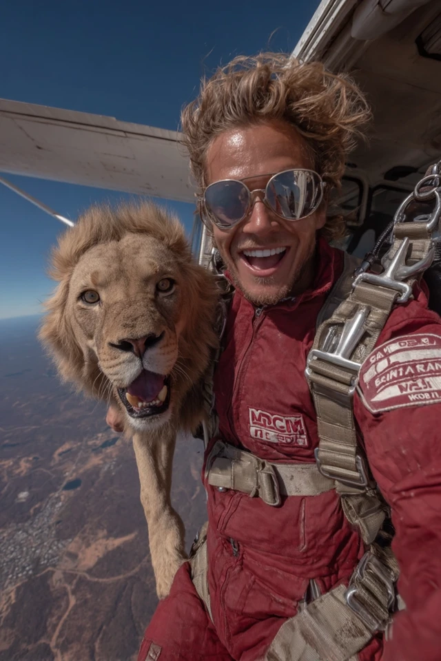 Skydiving with a Lion Thrilling Adventure