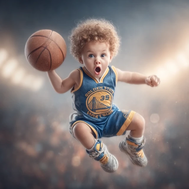Baby Basketball Star Slam Dunk Photo