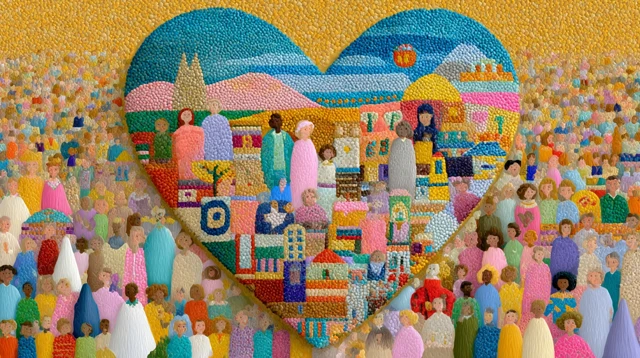 Global Heart of Kindness A Collage of Compassion