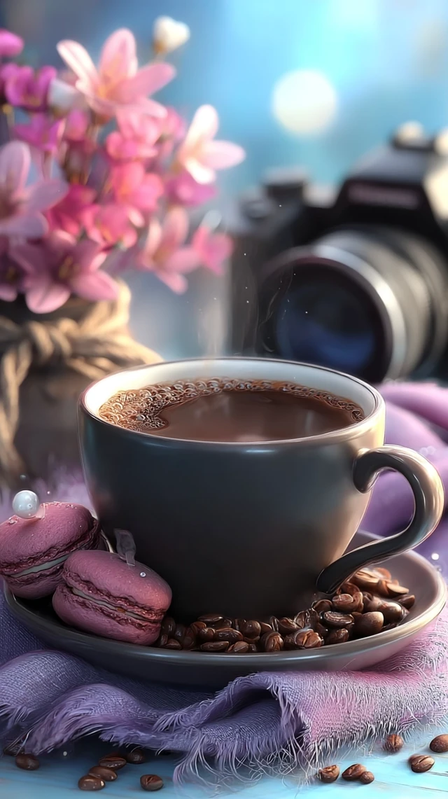 Coffee and Flowers A Beautiful Morning Scene
