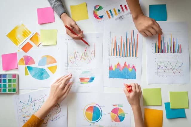 Business Analysis Charts Graphs and Teamwork